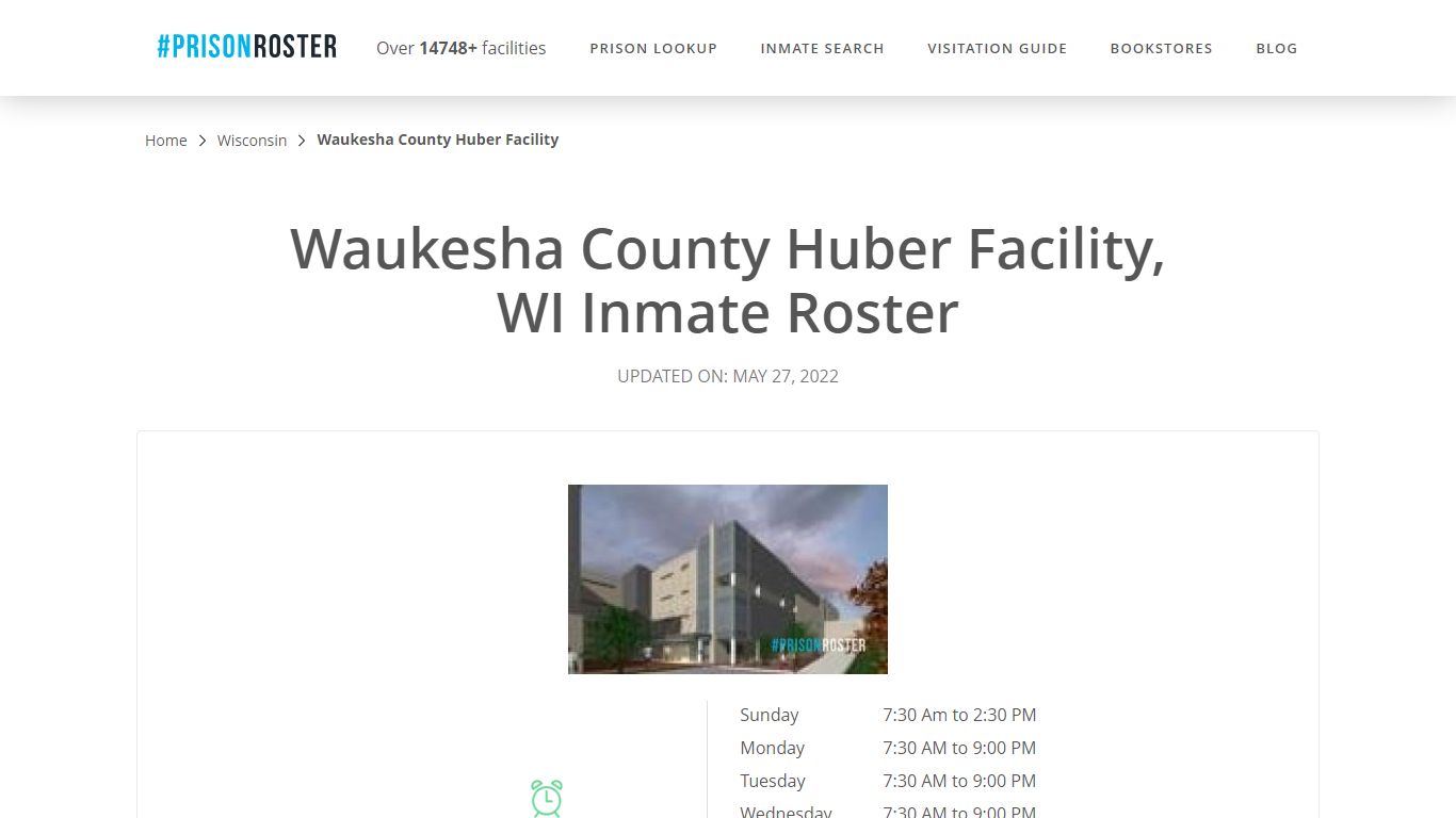 Waukesha County Huber Facility, WI Inmate Roster